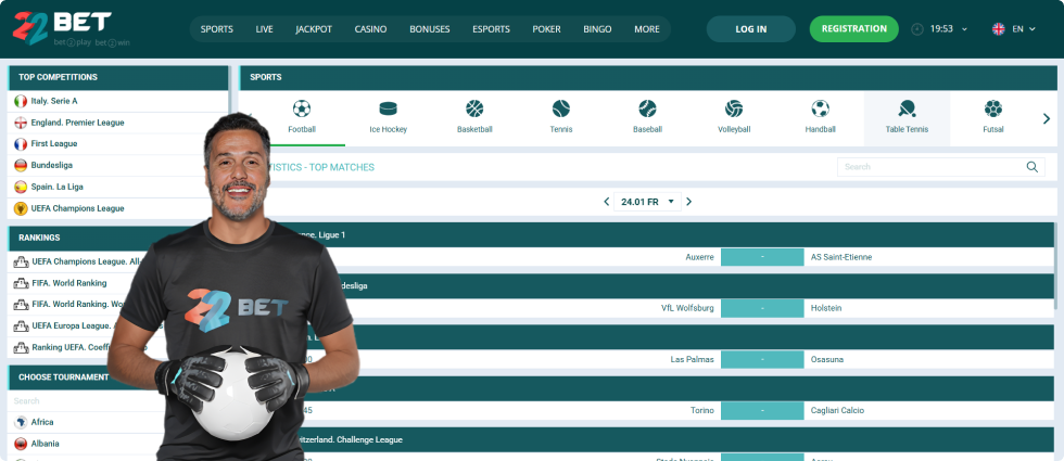 22Bet website